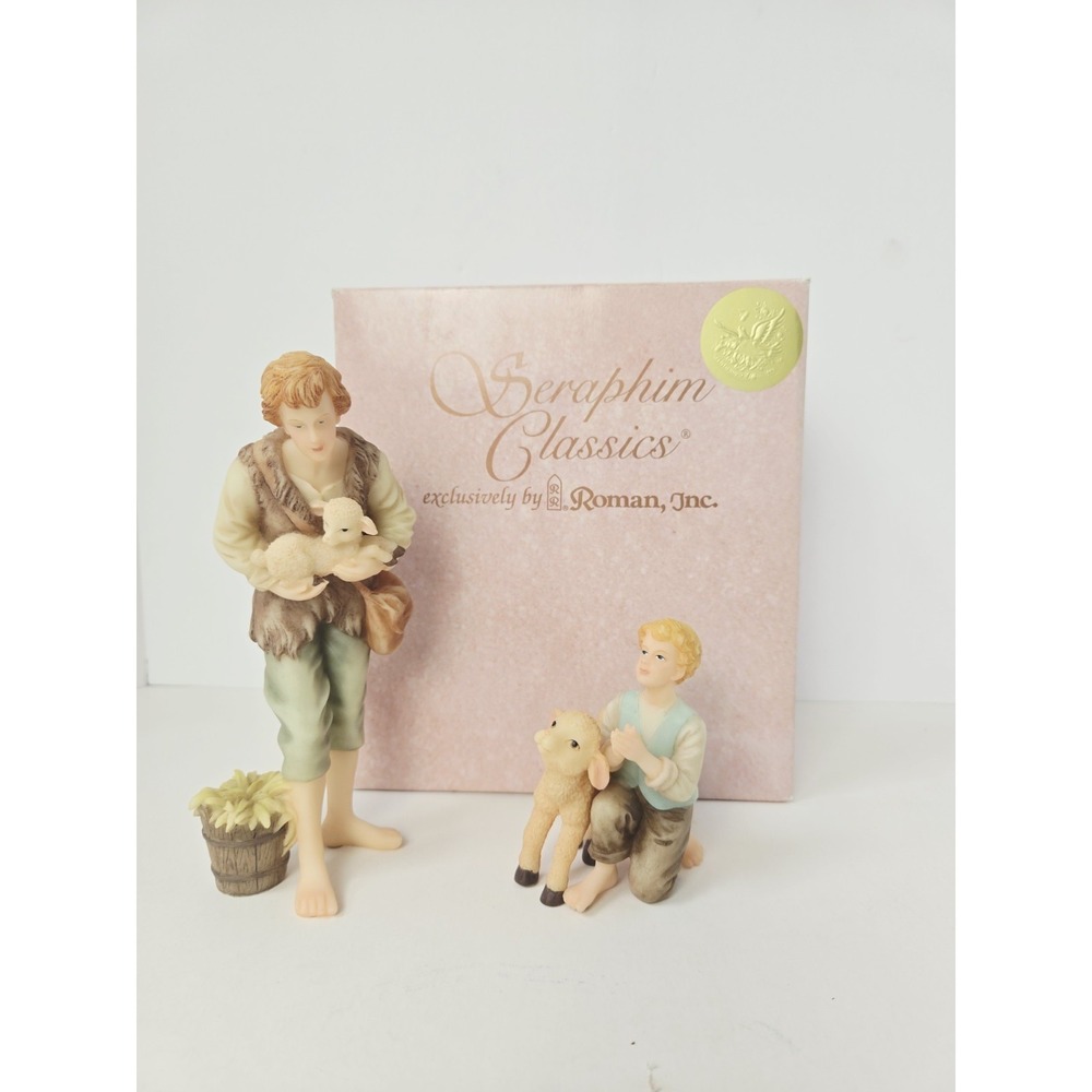 Roman Seraphim Nativity figurines Shepherds w/ box Christmas